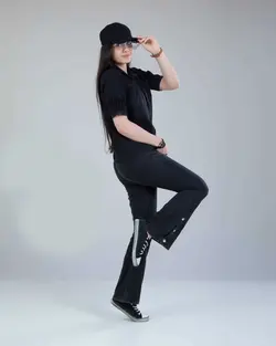 بلوز شلوار دمپا گشاد جین دخترانه شیک