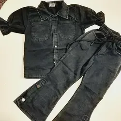 بلوز شلوار دمپا گشاد جین دخترانه شیک