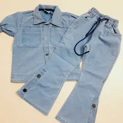 بلوز شلوار دمپا گشاد جین دخترانه شیک