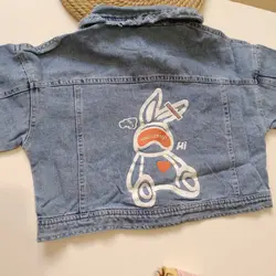 کت شلوار جین بچه گانه دخترانه طرح خرگوش خارجی