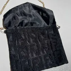 پیراهن توری مشکی دخترانه فندی