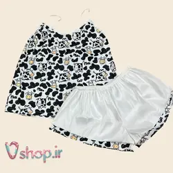 تاپ و شورتک ساتن طرح milk