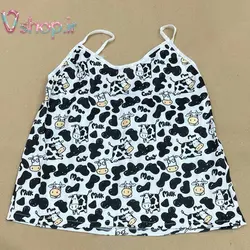 تاپ و شورتک ساتن طرح milk