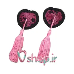 نیپل آویز طرح دار صورتی