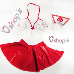 کاستوم پرستاری با دامن لاتکس براق