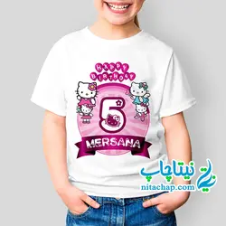 تیشرت تولد دخترانه طرح هلو کیتی کد2