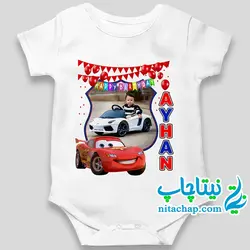 سرهمی تولد طرح مک کویین با چاپ عکس کودک شما کد1