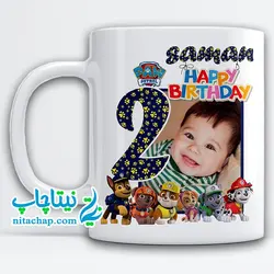 ماگ هدیه سگ های نگهبان با چاپ عکس کودک کد4