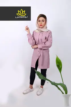 پولک دخترانه لیندور دکمه دار جلو بسته مناسب دختران بانوان با قد متوسط