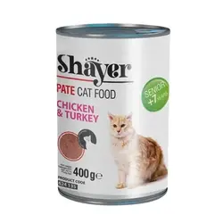 کنسرو پته مرغ و بوقلمون مخصوص گربه بالای هفت سال شایر