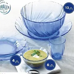 سرویس 19 پارچه آبی پیچ دورالکس فرانسه