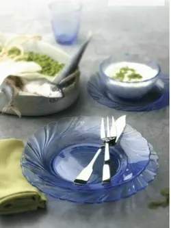 بشقاب خورشت خوری آبی پیچ دورالکس فرانسه