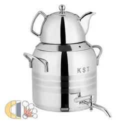 کتری و قوری ترک استیل کی اس تی KST مدل 4020S قوری کروم
