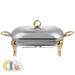 سوفله مرغ خوری رزلند نقره ای دسته طلایی سایز متوسط