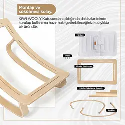 گهواره چوبی نوزاد قابل حمل مدل Kiwi Wooly