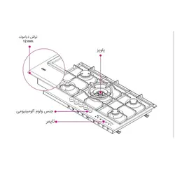 گاز رومیزی و صفحه ای کن مدل GT502