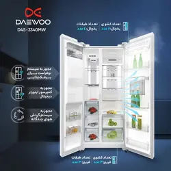 یخچال فریزر ساید بای ساید دوو سری پارامو 32 فوت مدل DS-3320MW