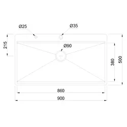 سینک توکار باکسی بنتو مدل B90