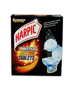 تبلت هارپیک پاور + اکتیو 8 بسته harpic power plus active اکتیو 8 بسته حجم 200 گرمی