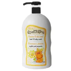 شامپو سر و بدن کودک ناتروفی NATURAPHY عصاره موز و آلوئه ورا حجم 1000میل