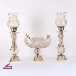 شمعدان و کشکول تمام کریستال مدل لورا - کد142