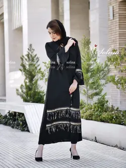 مانتو با خرجکار پولک ریشه ای