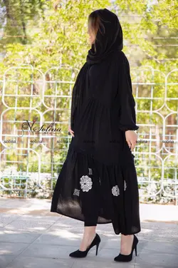 مانتو بلند اپلیکه دار