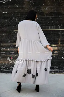 مانتو بلند اپلیکه دار