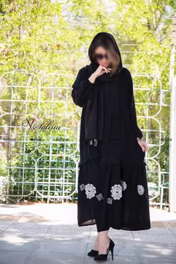 مانتو بلند اپلیکه دار