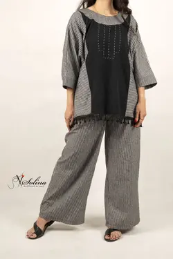 ست پانچ و شلوار لینن