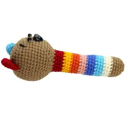 جغجغه بافتنی طرح خرس قهوه ای شیکدو مدل JQ05 | شیکدو