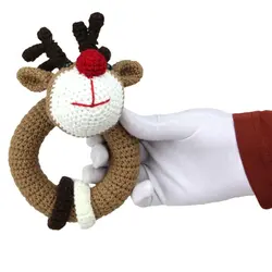 جغجغه بافتنی طرح گوزن شیکدو مدل JQ03 | شیکدو