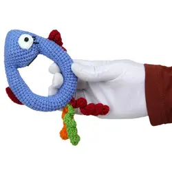 جغجغه بافتنی طرح ماهی شیکدو مدل JQ04 | شیکدو