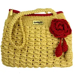 کیف بافتنی طرح رز شیکدو مدل BFB03 | شیکدو