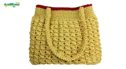 کیف بافتنی طرح رز شیکدو مدل BFB03 | شیکدو