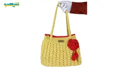 کیف بافتنی طرح رز شیکدو مدل BFB03 | شیکدو