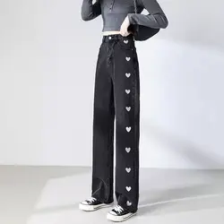 شلوار بگ قلبی گلدوزی