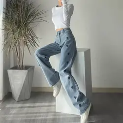 شلوار بگ قلبی گلدوزی