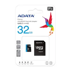 رم میکرو برند ای دیتا ظرفیت 32 گیگ مدل Micro UHS V10 R100W25+ADP
