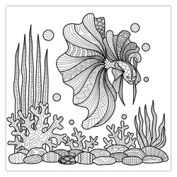 تابلو رنگ آمیزی آکواریوم کد 1065