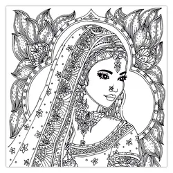 تابلو رنگ آمیزی زن هندی کد 1127