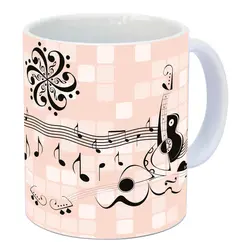 ماگ سرامیکی نت گیتار با کد طرح 208