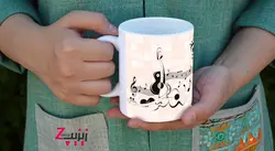 ماگ سرامیکی نت گیتار با کد طرح 208