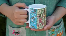 ماگ سرامیکی نیست بر لوح دلم جز الف قامت یار با طرح کد 414