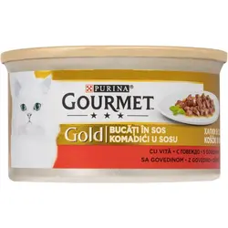 کنسرو گورمت گربه طعم گوشت وزن 85 گرم