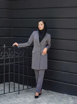 مانتو شلوار اداری یقه آرشال فیونا کد 4060