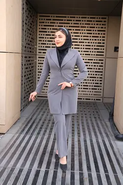 مانتو شلوار اداری تک دکمه کد 4040