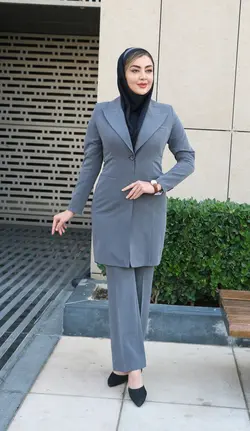 مانتو شلوار اداری تک دکمه کد 4040