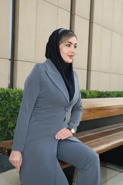 مانتو شلوار اداری تک دکمه کد 4040