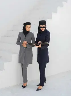 مانتو شلوار اداری یقه ایستاده کد 9099